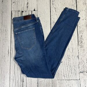 Hollister High Rise Super Skinny Soft Stretch Womens 9 L 29x31 Distressed Jeans